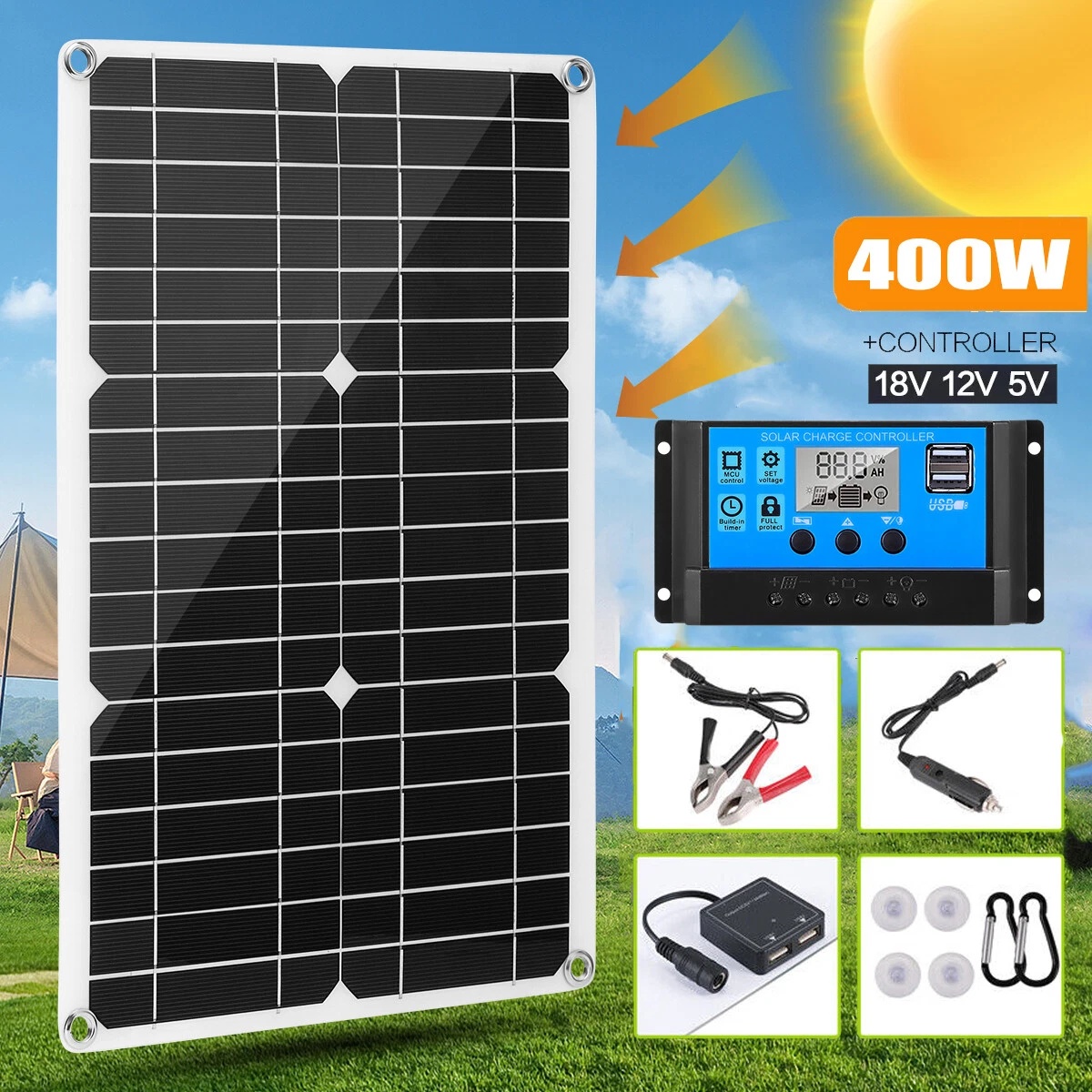 Rv Solar Panel Kit 400W - Kit Pannello Solare Semi-Flessibile 400W con