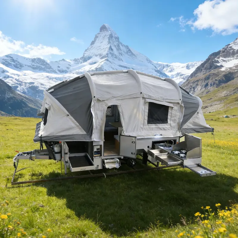 Off Road Camper Trailer Tent - Rimorchio Camper Gonfiabile Pieghevole in Tela,