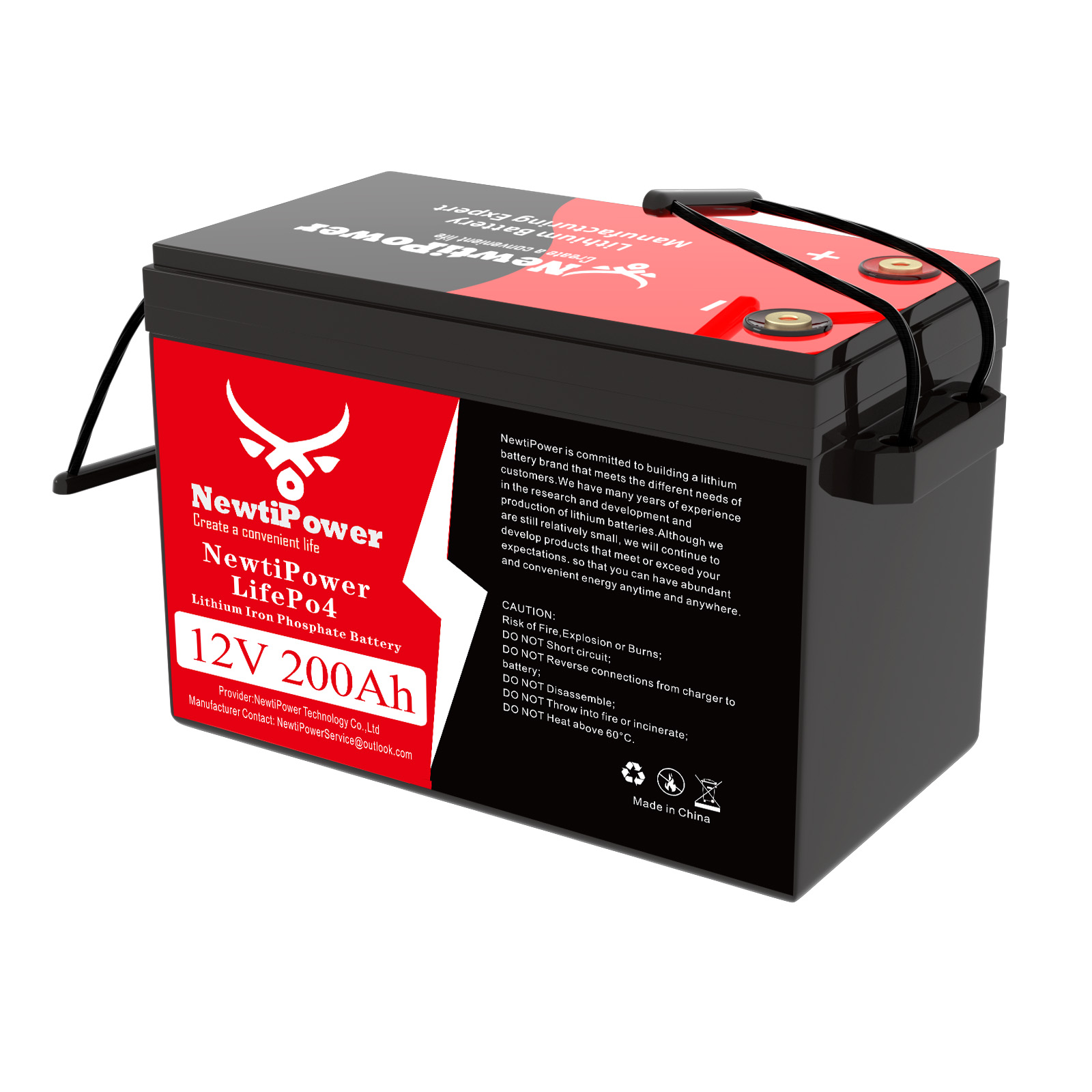 Rv Lithium Battery 200Ah - Batteria NewtiPower 12V 200Ah LiFePO4 al