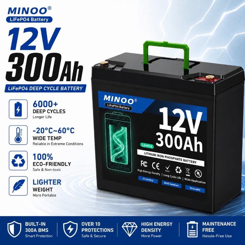 Rv Lithium Battery 200Ah - Batteria LiFePO4 12V 300Ah con BMS