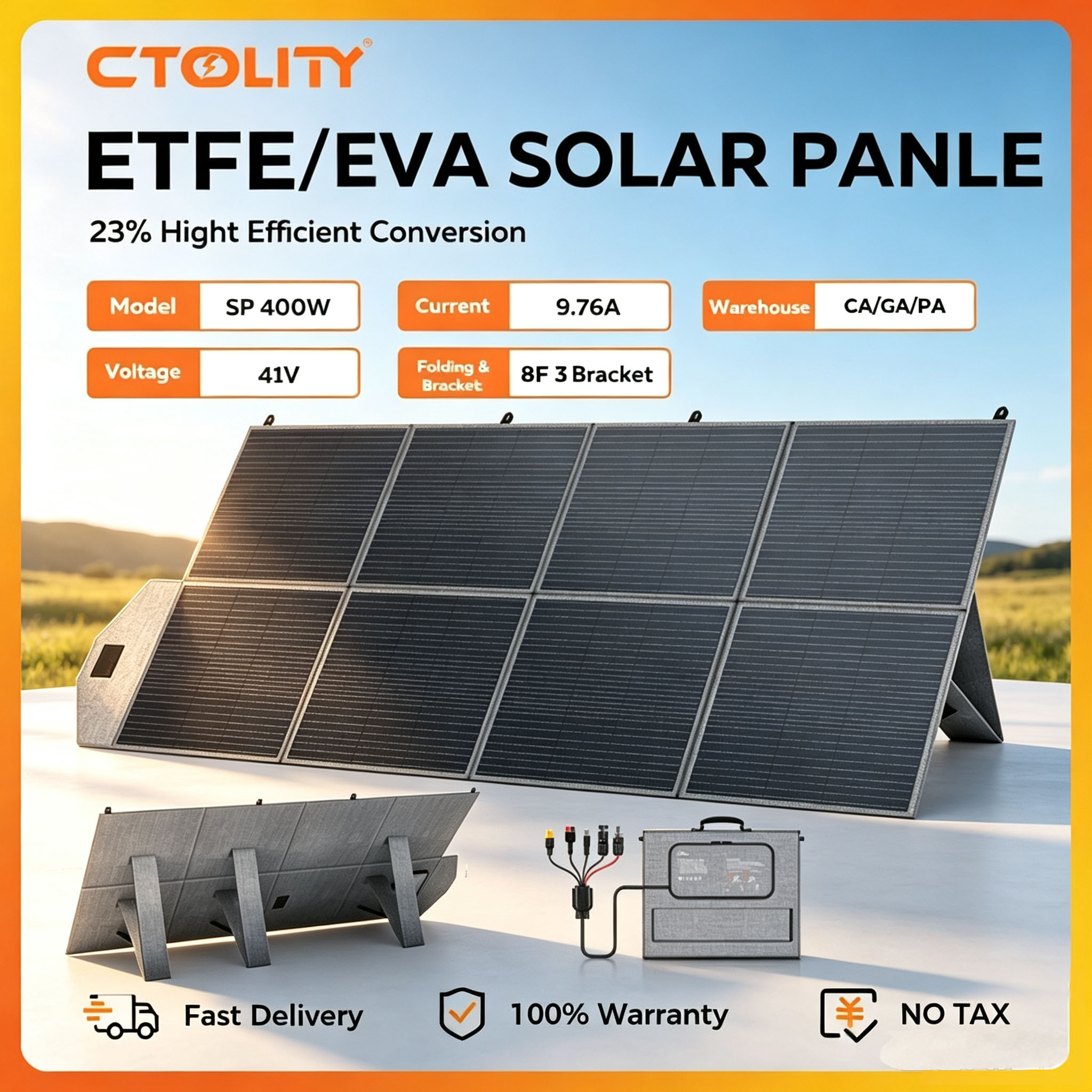 Rv Solar Panel Kit 400W - CTOLITY Kit Solare Portatile con Pannello