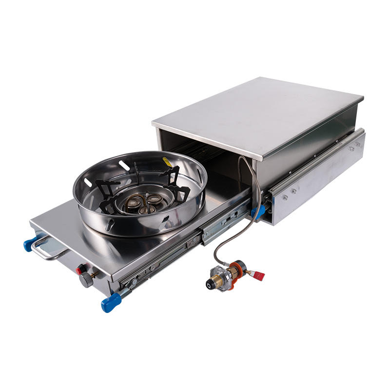 Camper Trailer Kitchen Slide - Fornello a Gas Estraibile in Acciaio