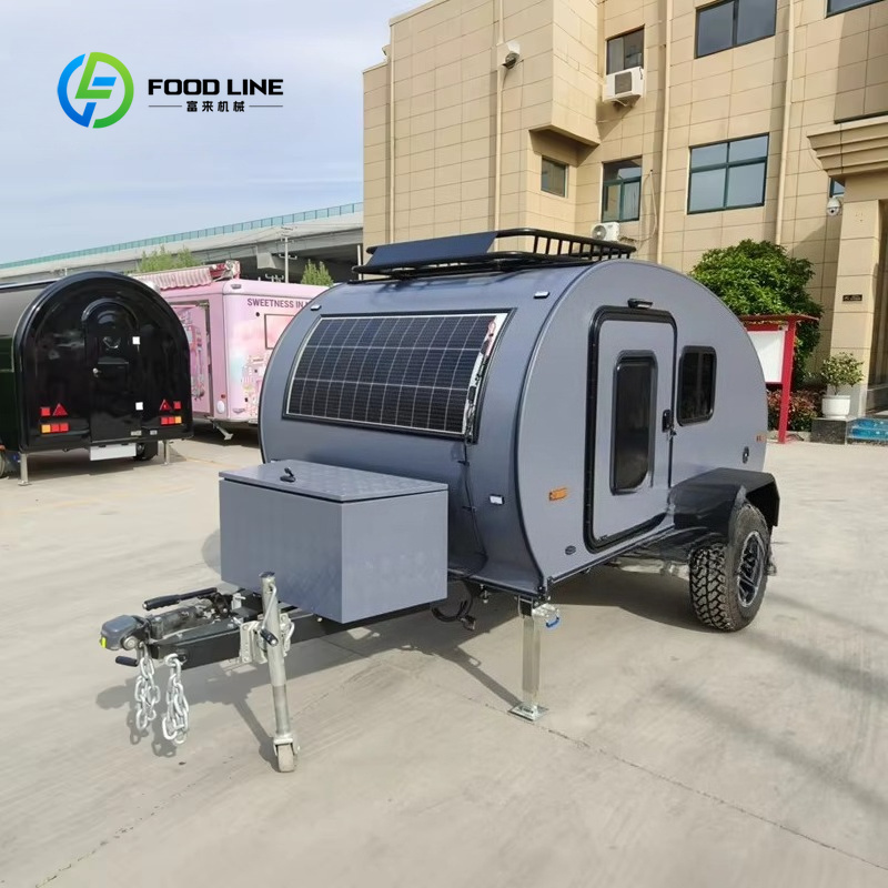 Camper Trailer Roof Rack - Roulotte Teardrop Personalizzata Grigio Scuro Leggera