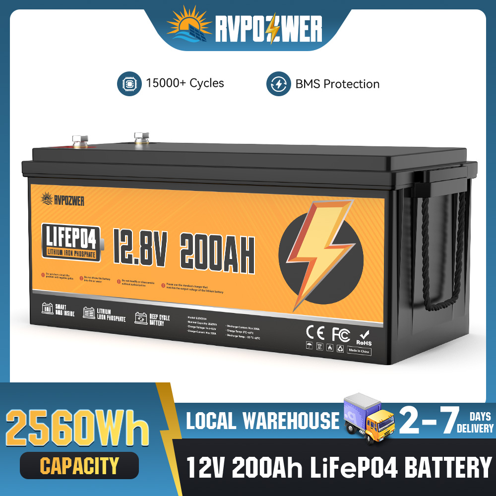 Rv Lithium Battery 200Ah - Batteria LiFePO4 per accumulo di energia,