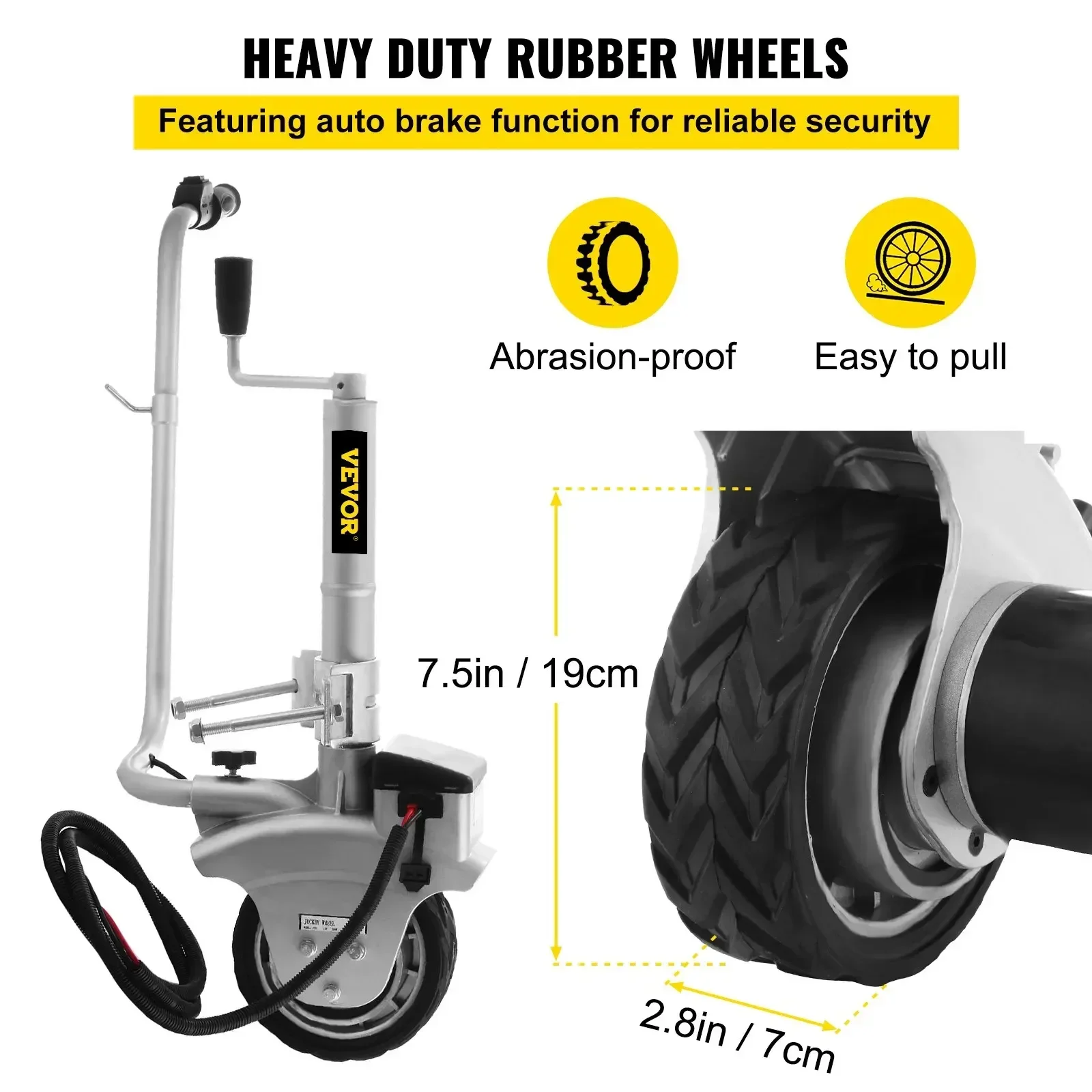 Camper Trailer Jockey Wheel - SIHAO 350W 12V Rimorchio Motorizzato Jack