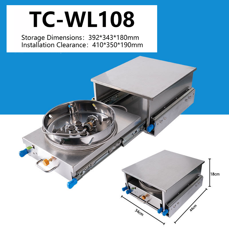 Camper Trailer Kitchen Slide - Fornello a Gas Estraibile in Acciaio