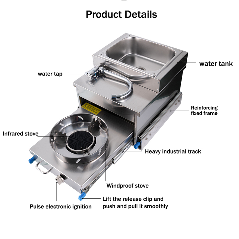 Lavello RV in acciaio inox con - Camper Trailer Kitchen Slide recensione e prezzo