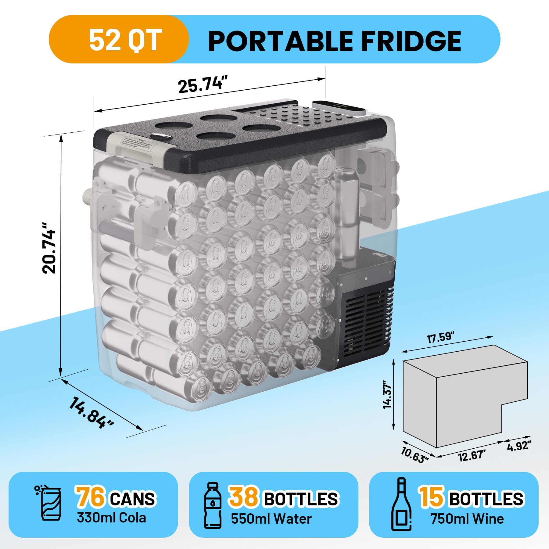 Frigorifero per auto 53QT 12V  - 12V Fridge Freezer Rv recensione e prezzo