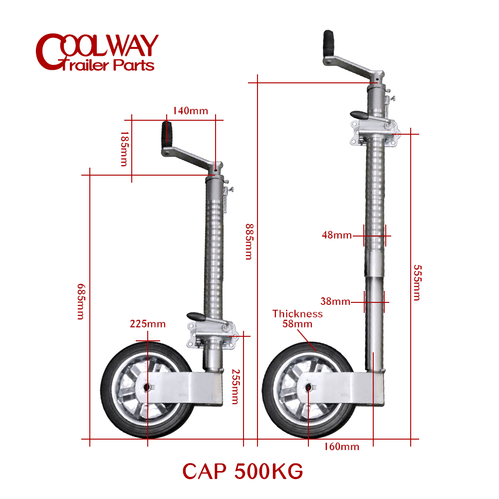 Heavy Duty 48MM rimorchio a co - Camper Trailer Jockey Wheel recensione e prezzo