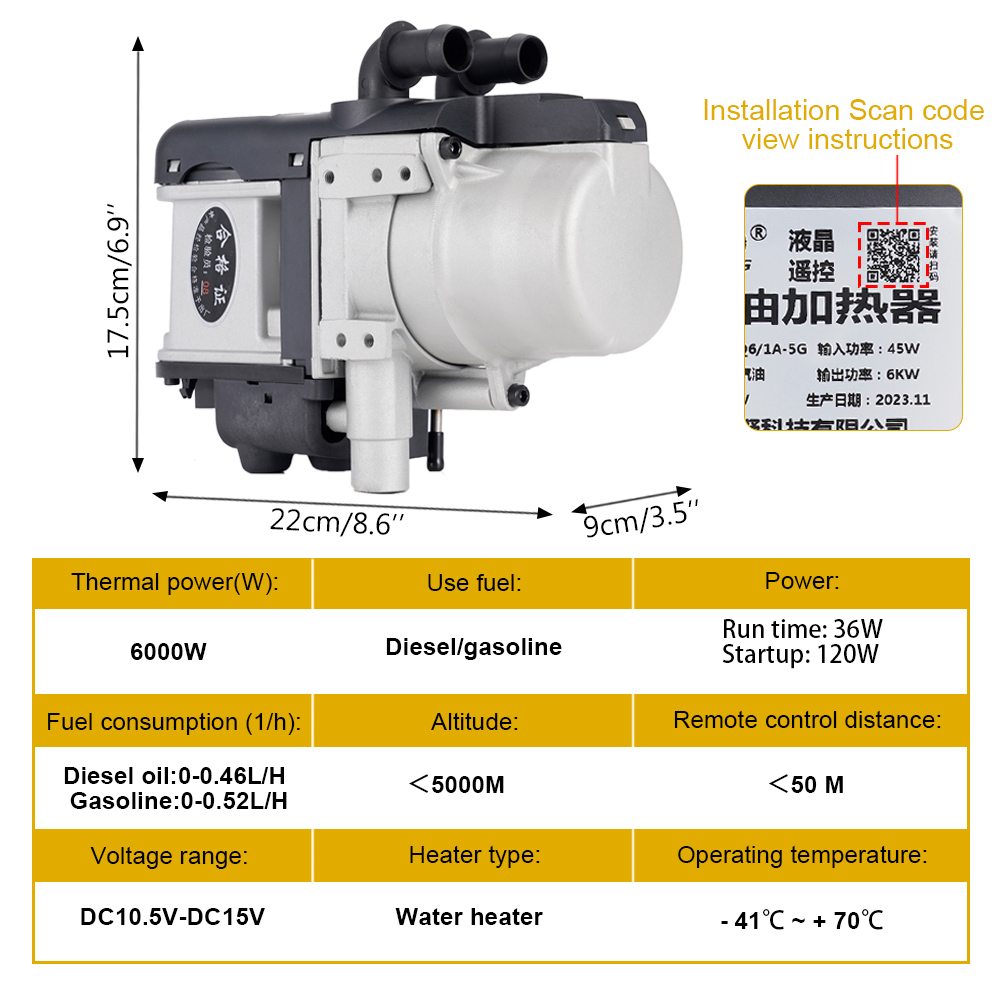12V 6KW Diesel combustibile li - Rv Diesel Heater 12V recensione e prezzo